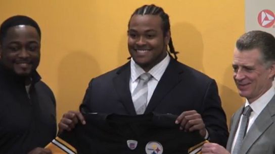 Steelers' Ziggy Hood, Mike Tomlin and Art Rooney II Steelers' Ziggy Hood, Mike Tomlin and Art Rooney II