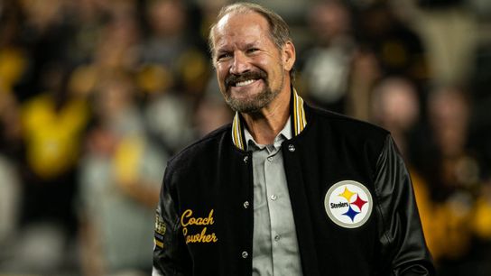 Former Steelers' Head Coach Bill Cowher smiling during a home game at then Heinz Field Former Steelers' Head Coach Bill Cowher smiling during a home game at then Heinz Field