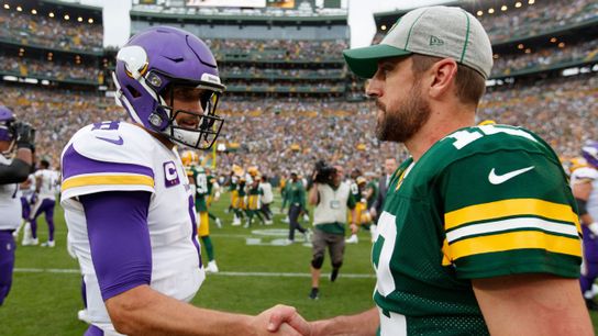 Quarterbacks Kirk Cousins and Aaron Rodgers following an NFC North matchup Quarterbacks Kirk Cousins and Aaron Rodgers following an NFC North matchup