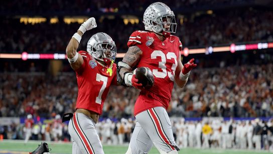 Steelers' Jack Sawyer with a scoop and score to win the game for the Ohio State Buckeyes. Steelers' Jack Sawyer