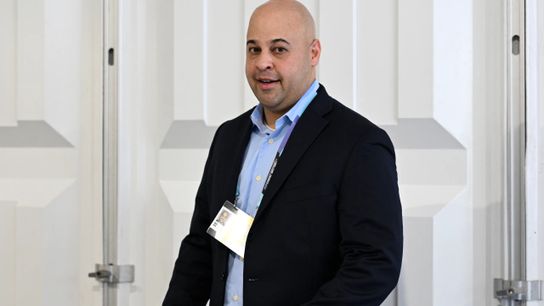 Pittsburgh Steelers general manager Omar Khan meets with reporters at the 2025 NFL annual meetings, Monday, March 31, 2025, in Palm Beach, Fla. Pittsburgh Steelers general manager Omar Khan meets with reporters at the 2025 NFL annual meetings, Monday, March 31, 2025, in Palm Beach, Fla.