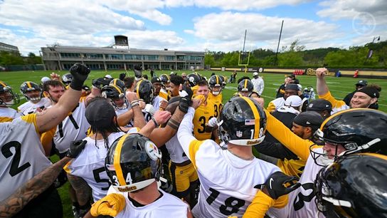 Steelers players at 2025 rookie minicamp.